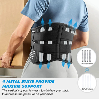 Back Brace for Lower Back Pain Relief with 3D Lumbar Pad, Soft Breathable Mesh Fabric Lumbar Support for Herniated Disc,Sciatica