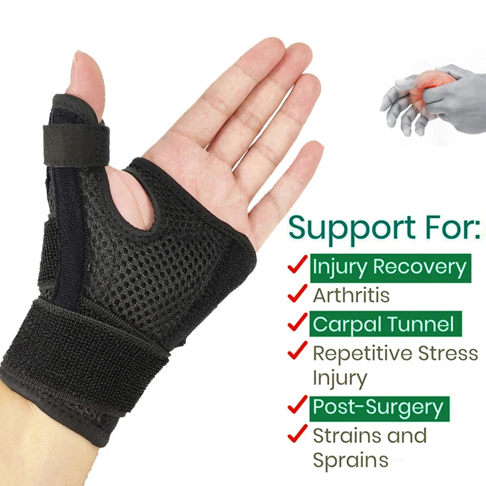 1Pcs Flexible Splint Wrist Thumb Support Brace for Tendonitis Arthritis Breathable Thumb Protector Guard Fits Right & Left Hand