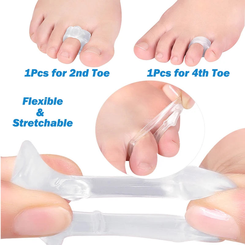 2Pcs/Pair Gel Toe Separators Spacers Bunion Corrector, Reduce Pain