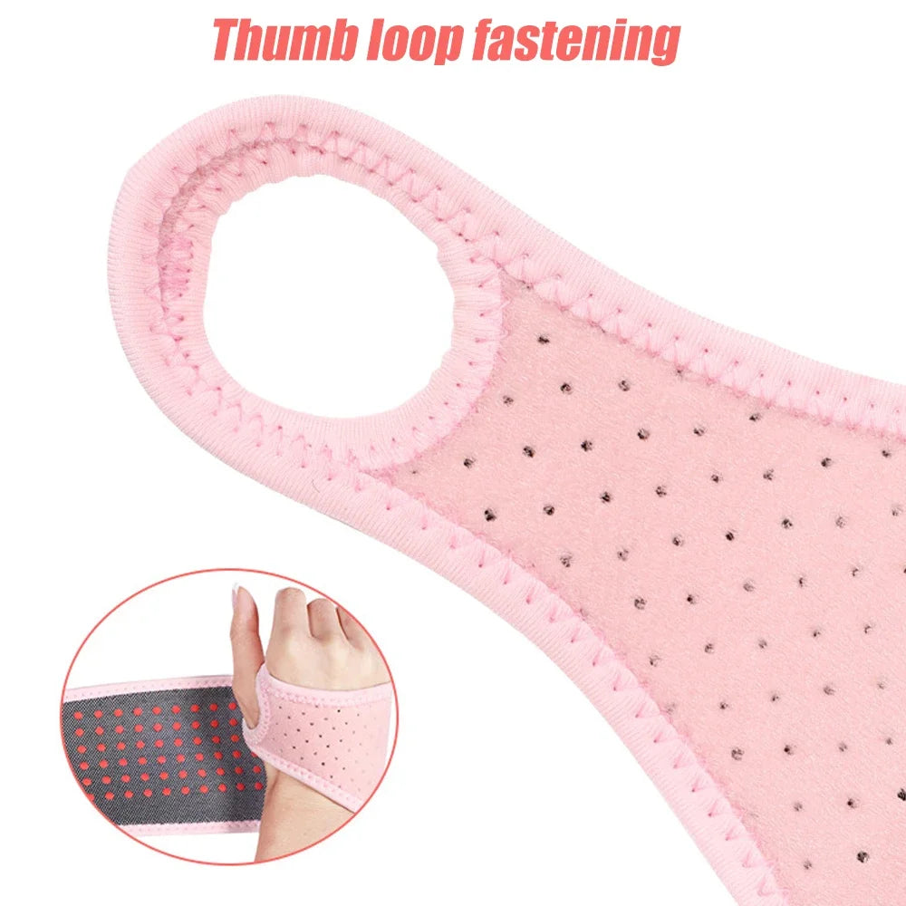 2Pcs Magnetic Self-Heating Wrist Support Brace Wrap Heated Hand Warmer Compression Pain Relief Wristband Belt For Adult Child