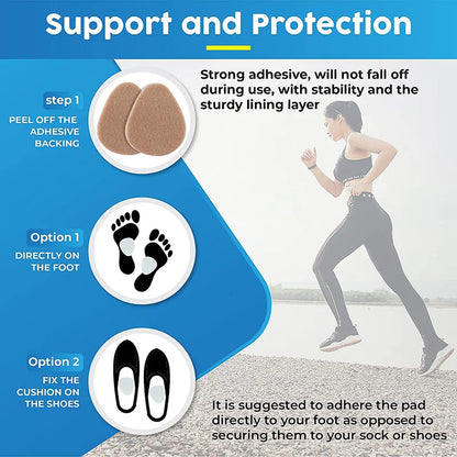 2Pcs/Pair Metatarsal Pads Pain Relief Ball of Foot Cushions for Women and Men Forefoot Insole Support Foot Protectors