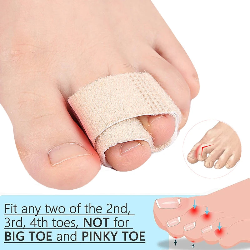 1/2/5/10Pcs Fabric Toe Wraps for Women and Men Toe Splints for Broken Toe Hammer Toe Crooked Toe and Curled Toe