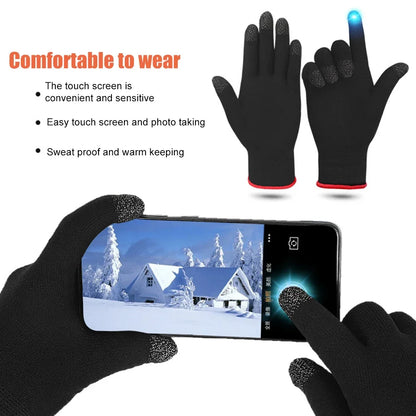 1Pair Winter Touch Screen Game Controller Sweat Proof Gaming Finger Gloves Non-Scratch Sleeve Sensitive Nylon Mobile Touch