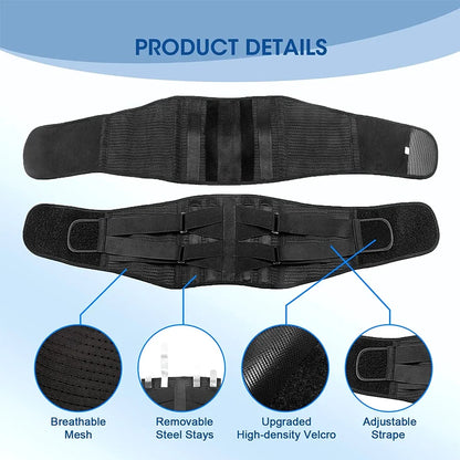 1Pcs Back Brace for Lower Back Pain for Women Men, Breathable Waist Support Pain Relief for Herniated Disc, Sciatica, Scoliosis