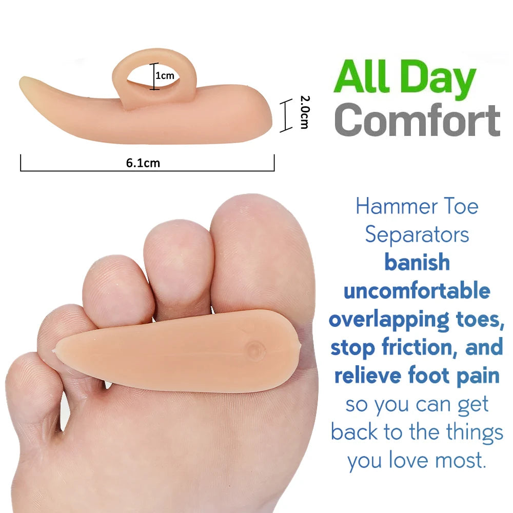 2/4Pcs Gel Hammer Toe Straightener Hammertoe Correctors