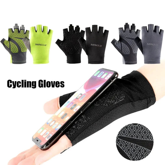 Cycling Gloves Road Bike Light Weight Padded Half Finger Gloves Bicycle Breathable Anti-Slip Shock-Absorbing Glove for Men Women