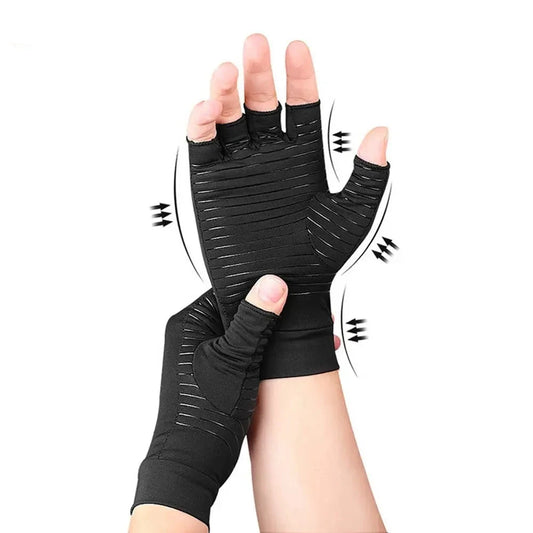 1Pair Arthritis Compression Gloves for Women Men, Wrist Support Relieve Hand Pain Swelling & Carpal Tunnel Fingerless for Typing