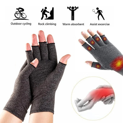 1Pair Arthritis Gloves Women Men, Carpal Tunnel, Rheumatoid, Tendonitis, Fingerless Hand Thumb Compression Gloves