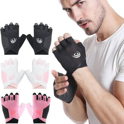 1Pair Workout Gloves, Knuckle Weight Lifting Shorty Fingerless Gloves with Curved Open Back, for Powerlifting, Gym, Women & Men