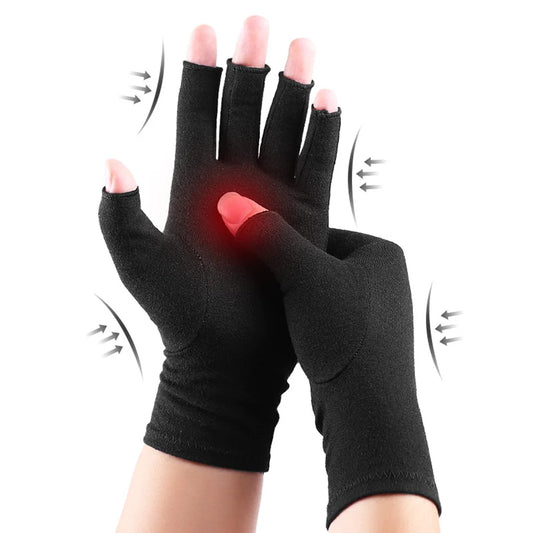 1Pair Arthritis Gloves Women Men for RSI, Carpal Tunnel, Tendonitis, Fingerless Hand Thumb Compression Gloves for Pain Relief