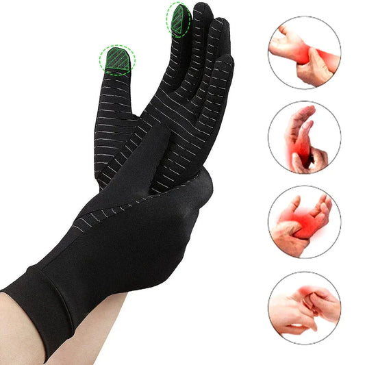 Copper Full Finger Compression Gloves, Arthritis Gloves for Women Men Relieve Pain from Arthritis Pain, Swelling and Rheumatoid