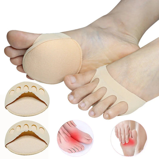 2Pcs Five Toes Forefoot Pads Women Half Insoles Metatarsal Pads Ball