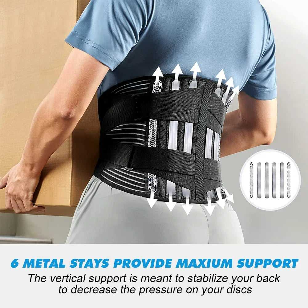 1Pcs Adjustable Lumbar Back Brace Anti-skid Waist Support Belt for Lower Back Pain Relief, Herniated Disc, Scoliosis, Sciatica