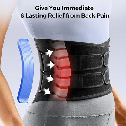 Back Braces for Lower Back Pain Relief with 5 Stays, Breathable Back Support Belt for Men/Women for work, Lumbar Support Belt