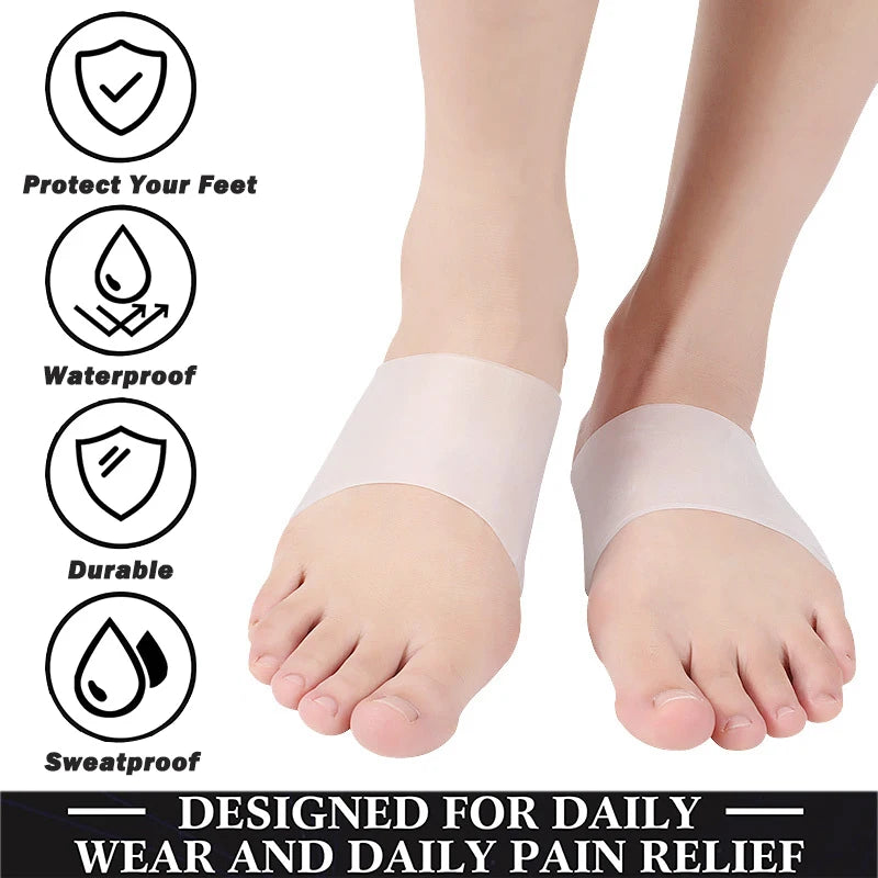 2Pcs/Pair Gel Arch Support Sleeves for Plantar Fasciitis Flat Foot Pain Relief Foot Compression Cushions Foot Care Tool