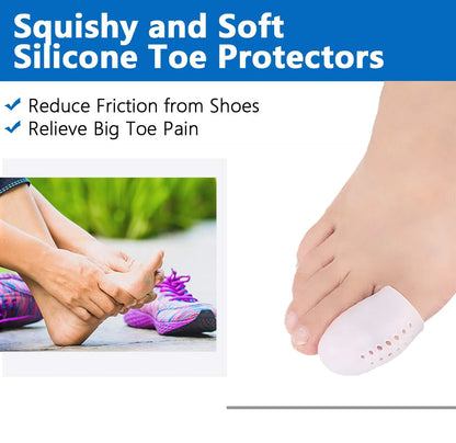 Gel Toe Protectors Silicone Toe Covers Calluses Blisters Hammer Toe Provide Pain Relief