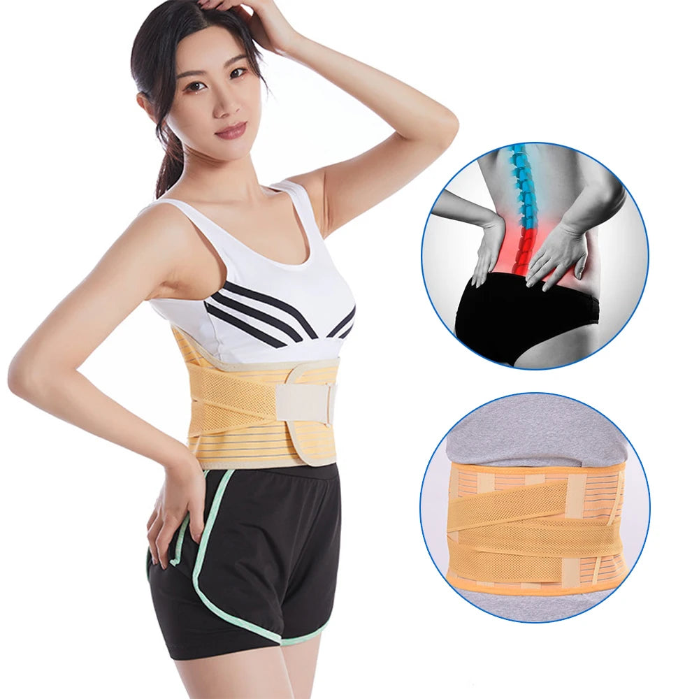 Adjustable Back Brace, Lumbar Support Belt for Men & Women Lower Back Pain Relief, Breathable Waist Wrap for Lifting, Sciatica