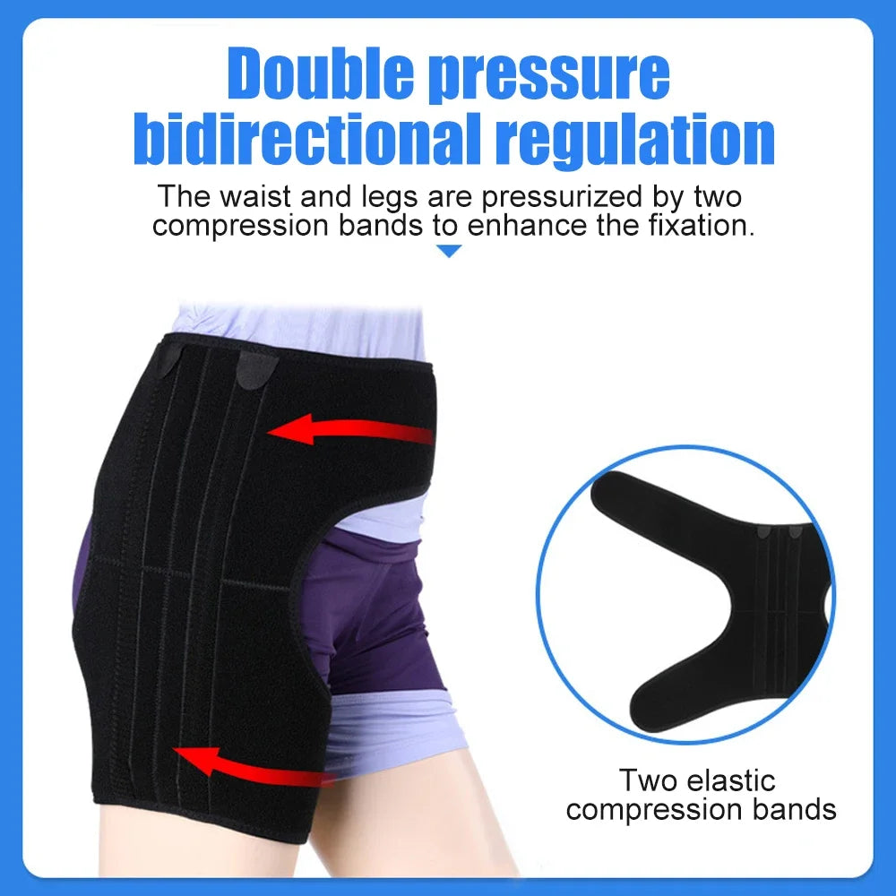 Groin Hip Brace for Sciatica Pain Relief Support Wrap for Hip Flexor Recovery Injury Sprain Relief Hernia Hamstring Quad SI Belt