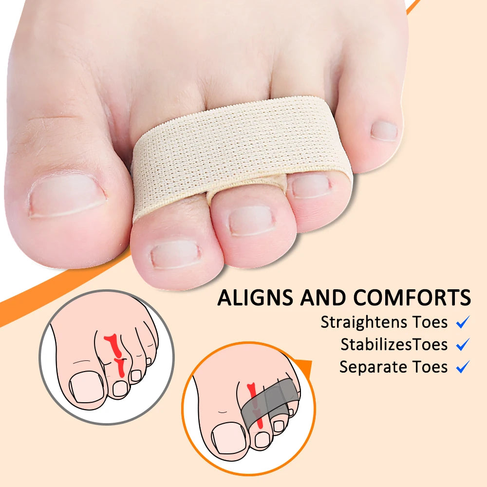 10Pcs Hammer Toe Straightener Toes Wraps Splints for Correcting Crooked Toe & Overlapping Toes Protector Separator