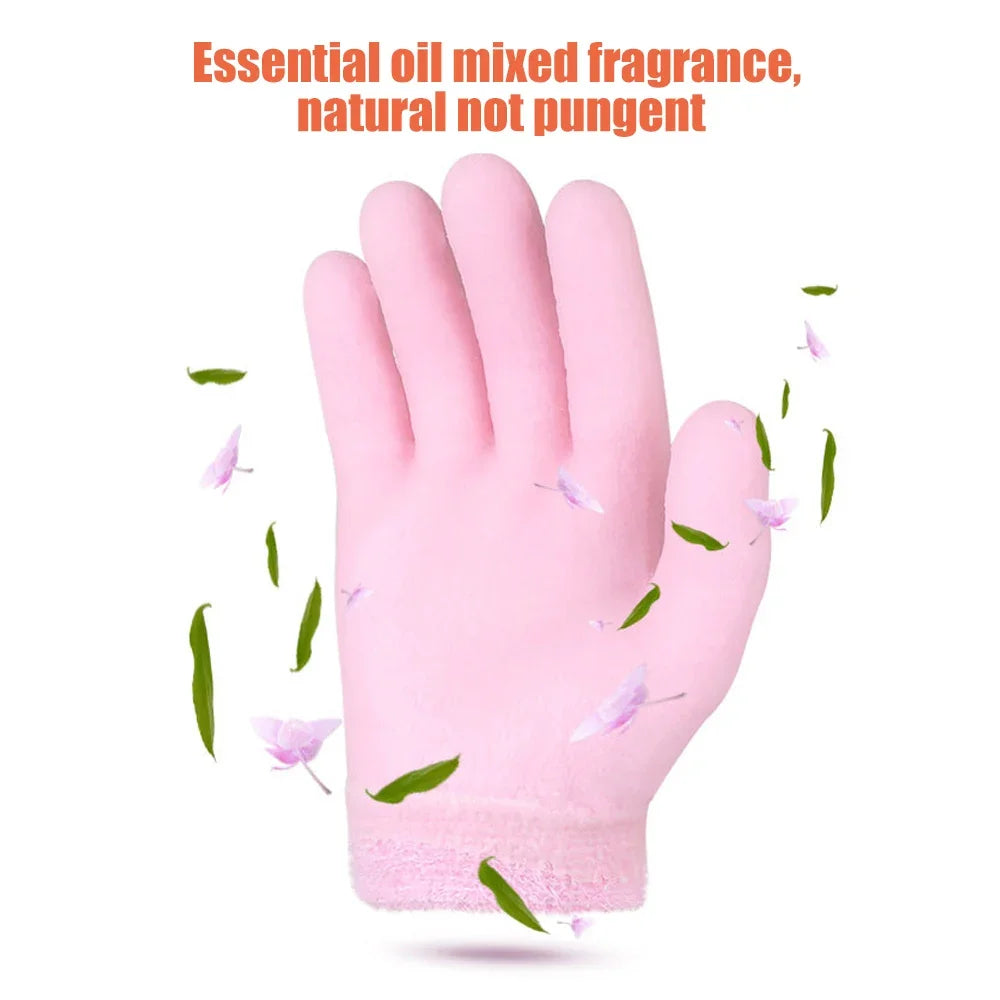 1Pair Spa Gloves Moisturizing Gel Gloves Heal Eczema Cracked Dry Skin Cracked hand, Cuticles for for Repair Treatment