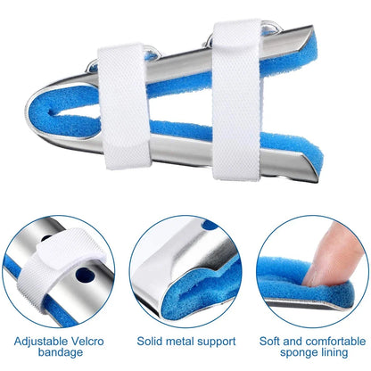 3Pcs Finger Splints Metal Padded Finger Support Finger Stabilizer with Soft Foam Interior and Loop Straps for Adults & Children