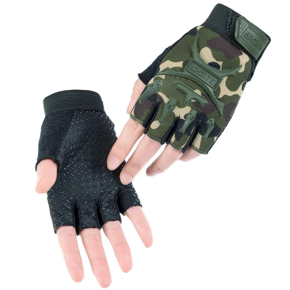 1Pair Kids Cycling Gloves Half Finger Bike Gloves Non-Slip Mitten Outdoor Sports Roller Skating Gloves for Boys and Girls