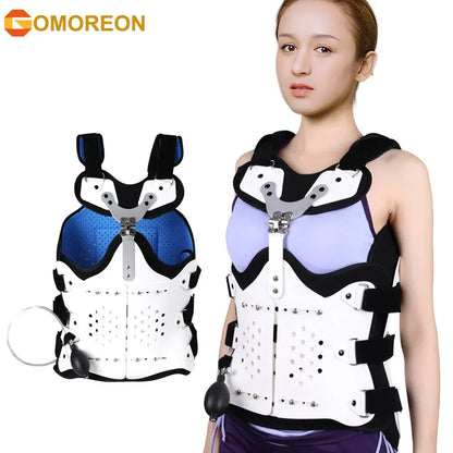 TLSO Inflatable Thoracolumbar Fixed Spinal Adjustable Back Brace for Kyphosis, Mild Scoliosis Post Surgery Support Hunchback