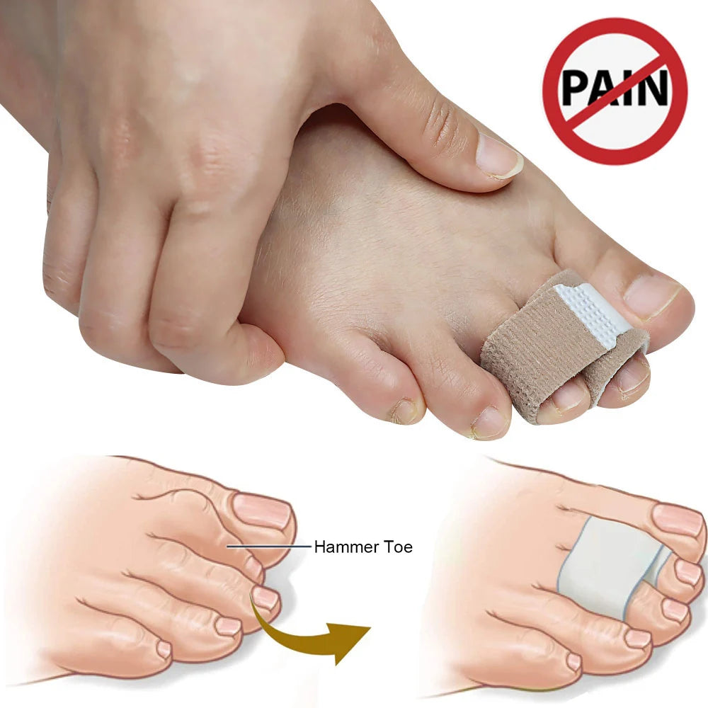 1/2/5/10Pcs Hammer Toe Straightener Toe Splints Wraps Toe Cushions Bandages for Hammertoe Crooked & Overlapping Toes