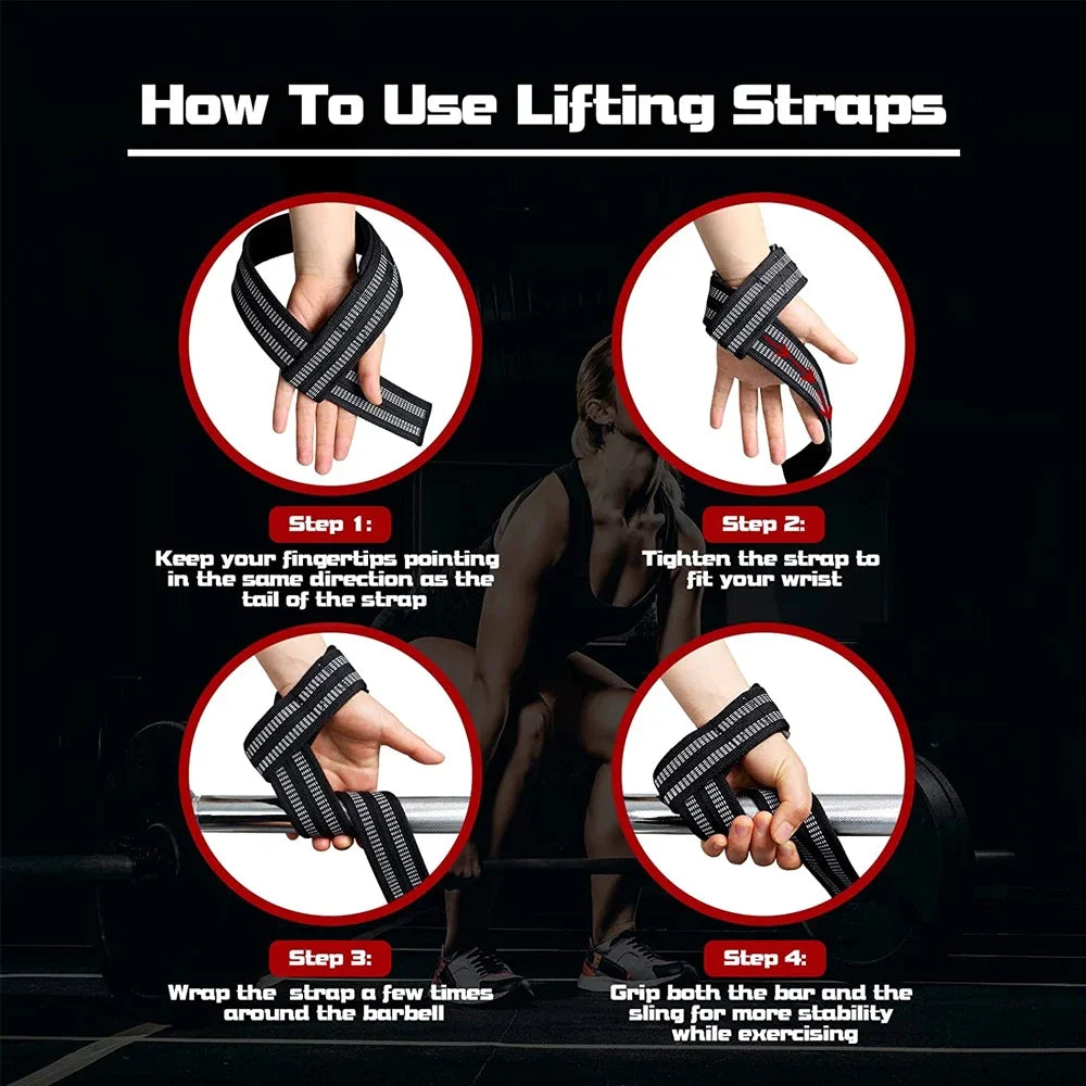 1Pair Lifting Wrist Straps for Weightlifting - Power Cotton Weight Lifting Wrist Wraps to Lift Heavier with a Silicone Grip