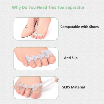 2Pcs/Pair Gel Toe Separator, Protector ,Straightener, Corrector, and Pain Relieve