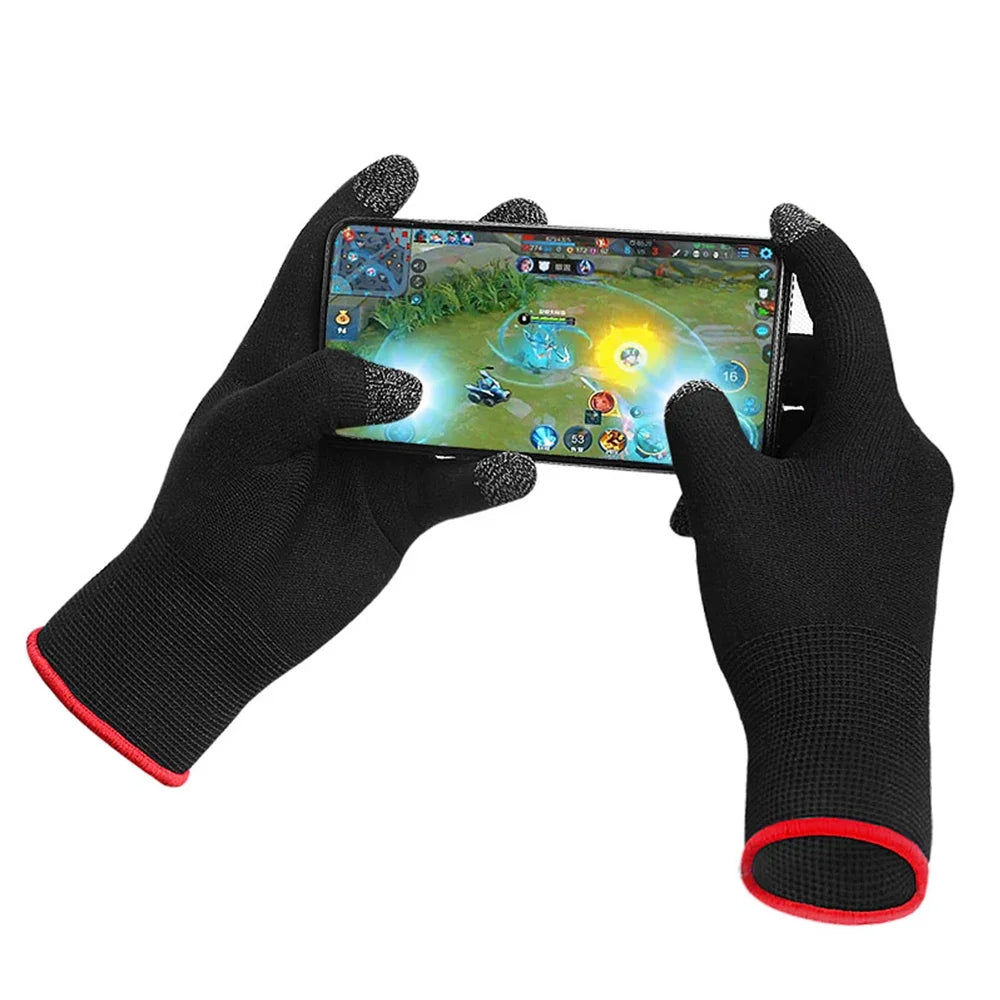 1Pair Winter Touch Screen Game Controller Sweat Proof Gaming Finger Gloves Non-Scratch Sleeve Sensitive Nylon Mobile Touch