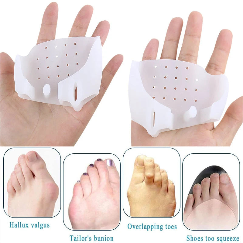 Forefoot Pads Gel  Spreader Bunion Corns Overlapping Toe Separator Foot Cushions