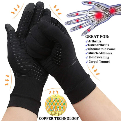 Copper Full Finger Compression Gloves, Arthritis Gloves for Women Men Relieve Pain from Arthritis Pain, Swelling and Rheumatoid