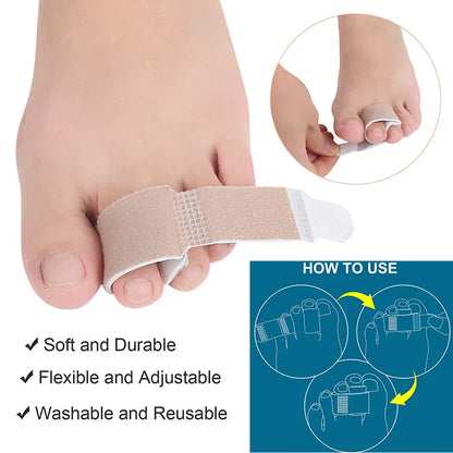 Hammer Toe Straightener 1/2/5/10Pcs Toe Splints Cushions Bandages for Correcting Hammertoe Crooked & Overlapping Toes