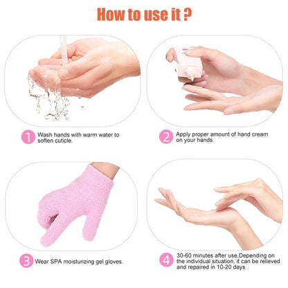 1Pair Spa Gloves Moisturizing Gel Gloves Heal Eczema Cracked Dry Skin Cracked hand, Cuticles for for Repair Treatment