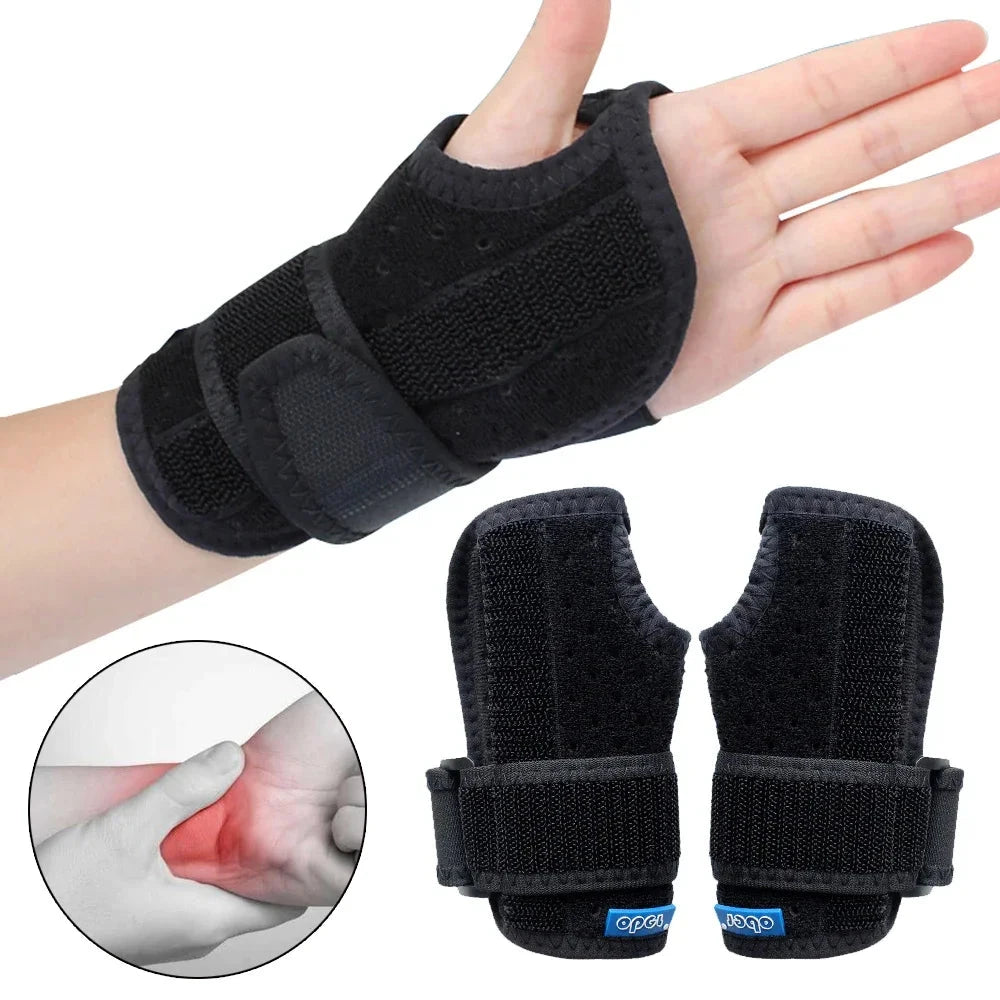 Wrist Brace Carpal Tunnel Support Stabilizer Protector with Metal Splint for Tendonitis CTS Wrist Sprain Fractures Pain Relief