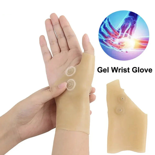 1/2Pcs Magnetic Therapy Wrist Hand Thumb Support Gloves Silicone Gel Arthritis Pressure Corrector Massage Pain Relief Gloves