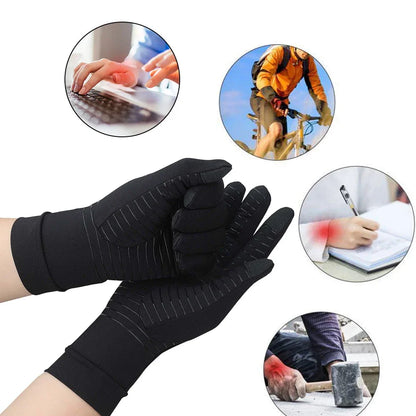 Copper Full Finger Compression Gloves, Arthritis Gloves for Women Men Relieve Pain from Arthritis Pain, Swelling and Rheumatoid