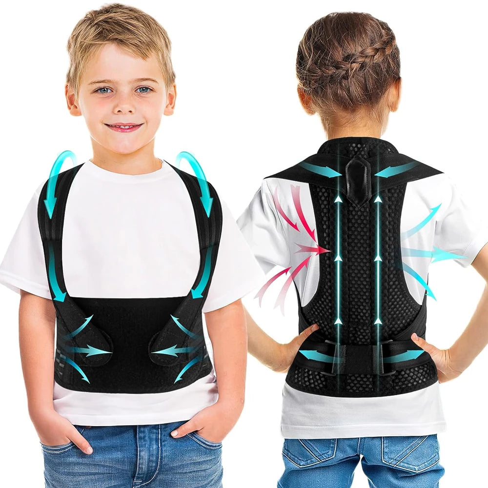 Posture Corrector for Kids and Teens, Updated Upper Back Posture Brace for Teenagers Boys Girls Spinal Support to Improve Slouch