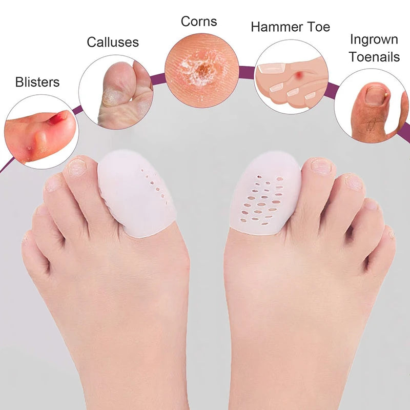 Gel Toe Protectors Silicone Toe Covers Calluses Blisters Hammer Toe Provide Pain Relief