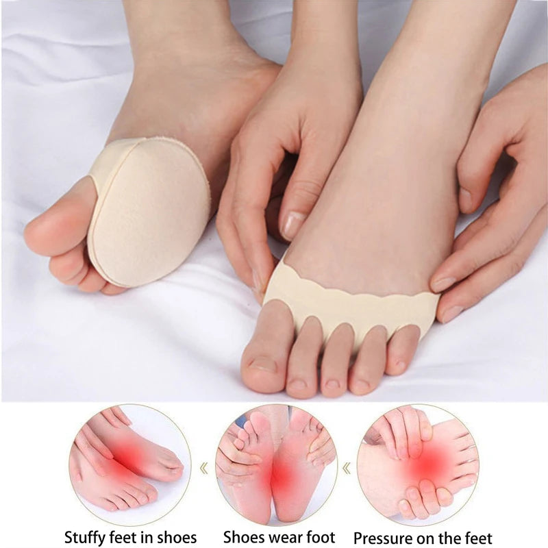 2/4Pcs Metatarsa Pads Soft Ball of Foot Cushions Prevention Pain Relief Honeycomb Fabric High Heels Invisible Socks