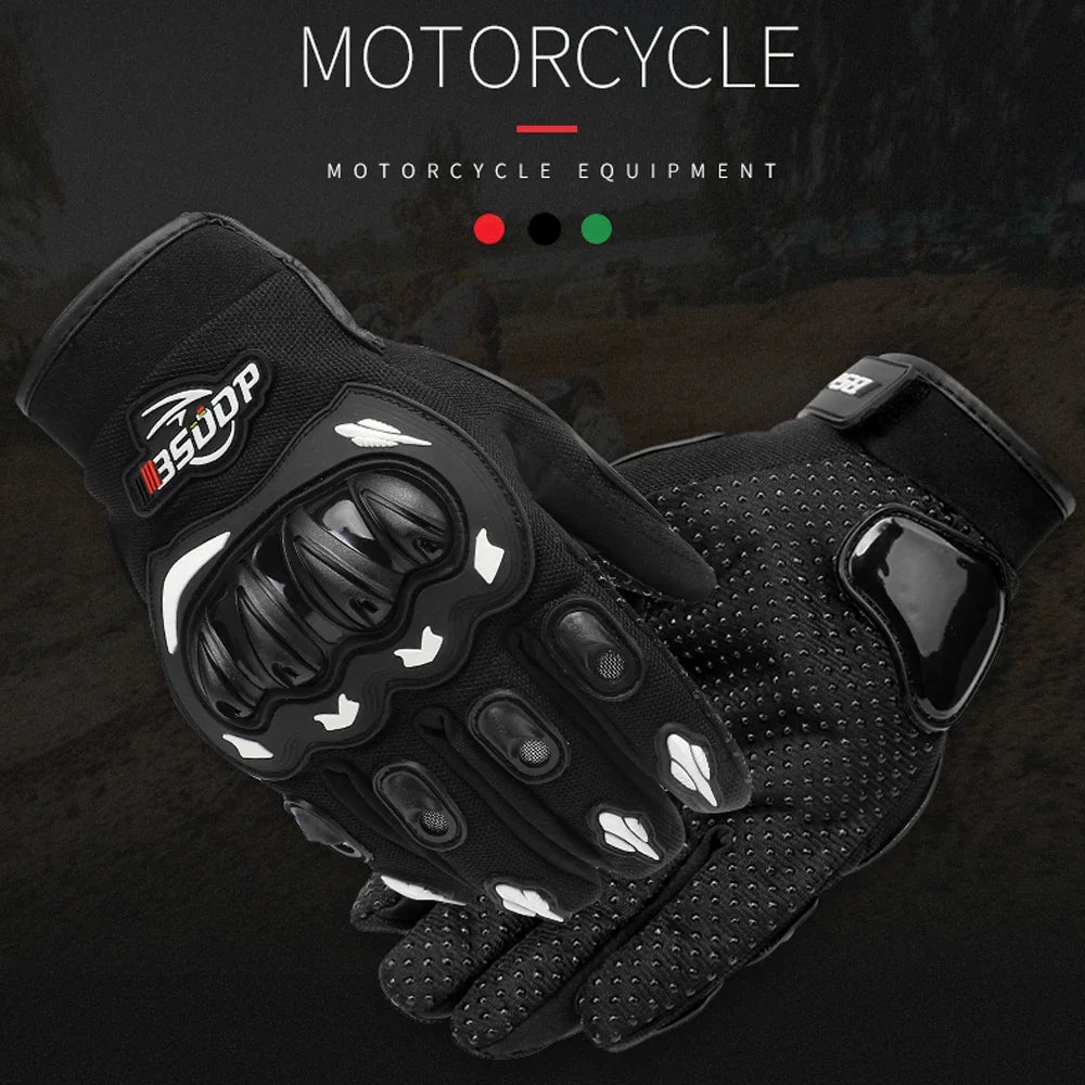 1Pair Motorcycle Gloves, Touch Screen Summer Motorbike Dirt Bike Full Finger Gloves Road Racing, Cycling, Climbing Motocross