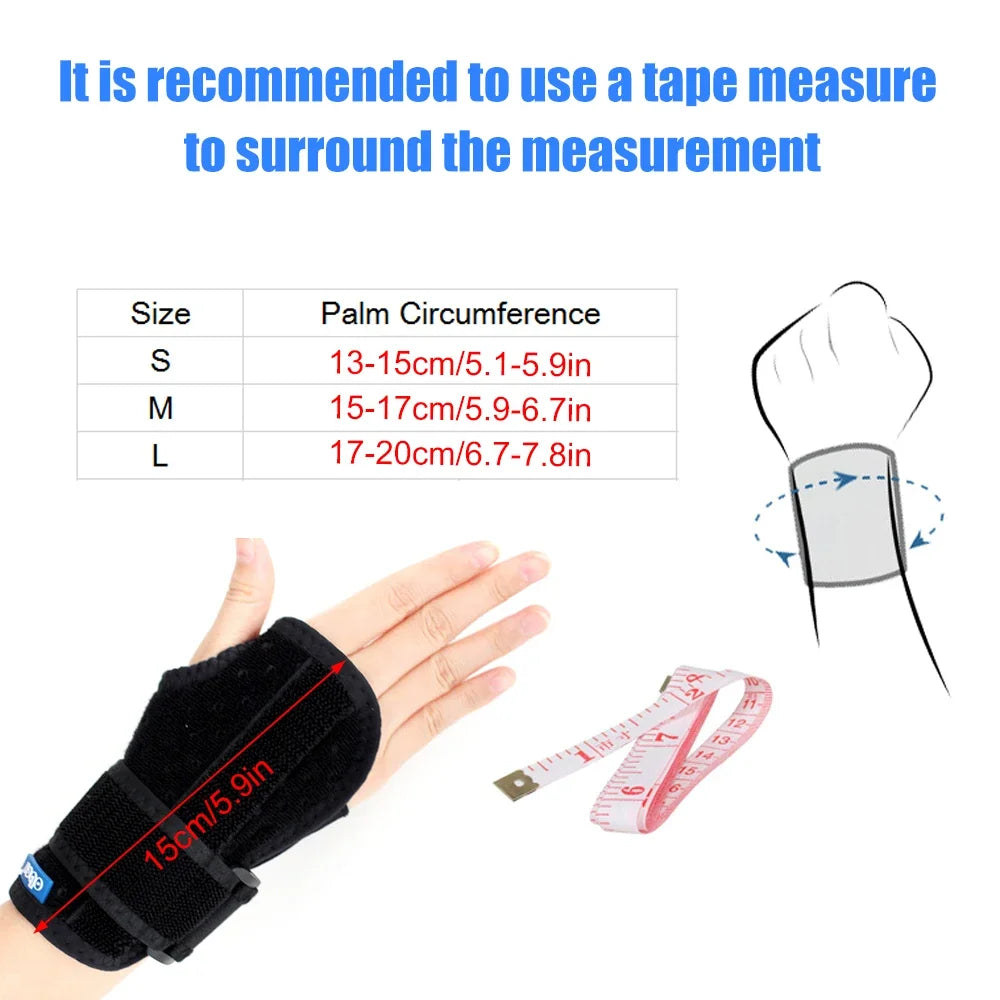 Wrist Brace Carpal Tunnel Support Stabilizer Protector with Metal Splint for Tendonitis CTS Wrist Sprain Fractures Pain Relief