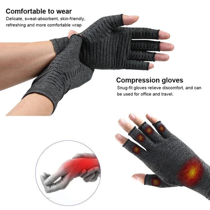 1Pair Compression Arthritis Gloves Premium Arthritic Joint Pain Relief Hand Gloves Therapy Open Fingers Compression Gloves