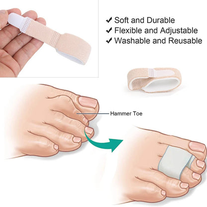 1/2/5Pcs Hammer Toe Straightener Toe Splint Wraps Bandages for Broken Crooked Overlapped and Hammertoes Foot Care Tool