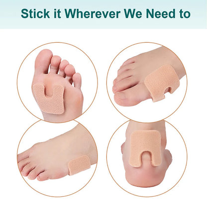 2/4Pcs U-Shaped Felt Callus Pads Self Adhesive Forefoot Pads Protect Calluses from Rubbing on Shoes Reduce Heel Pain