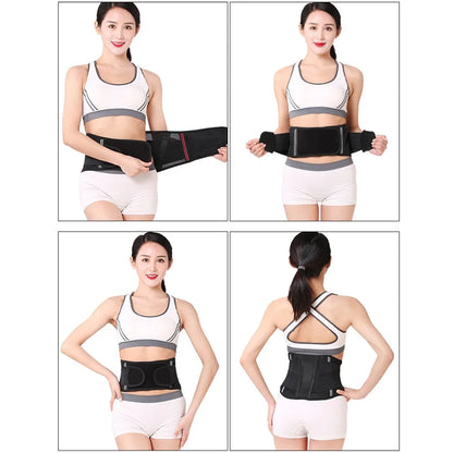 Adjustable Waist Lumbar Support Breathable Back Brace Lower Back Belt Straps - Instant Pain Relief for Herniated Disc