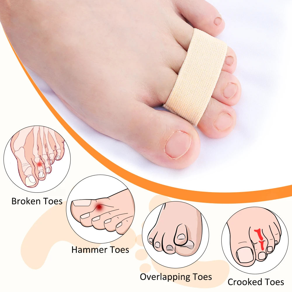 10Pcs Hammer Toe Straightener Toes Wraps Splints for Correcting Crooked Toe & Overlapping Toes Protector Separator