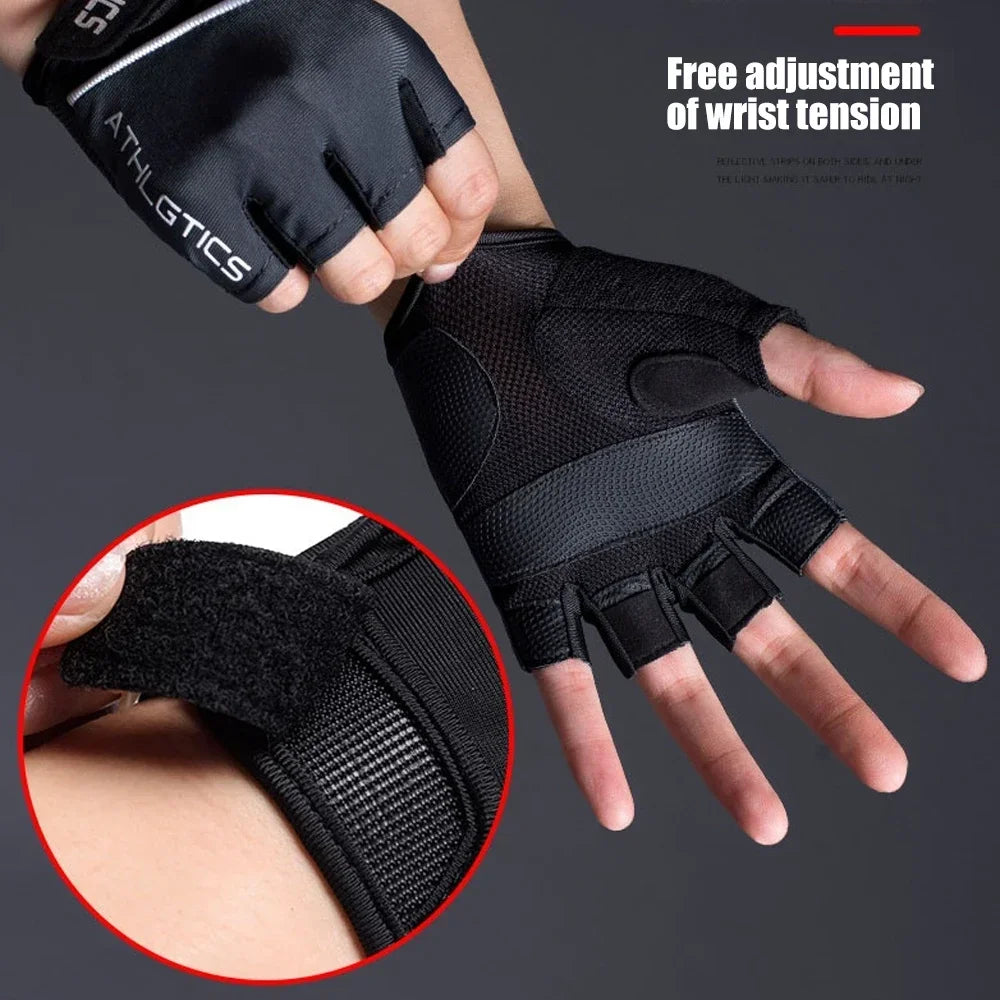 1Pair Workout Gloves Men Women Gym Lifting Fitness Climbing Exercises Work Out Wrist Belt Shock Absorb Foam Pad Palm Crossfit