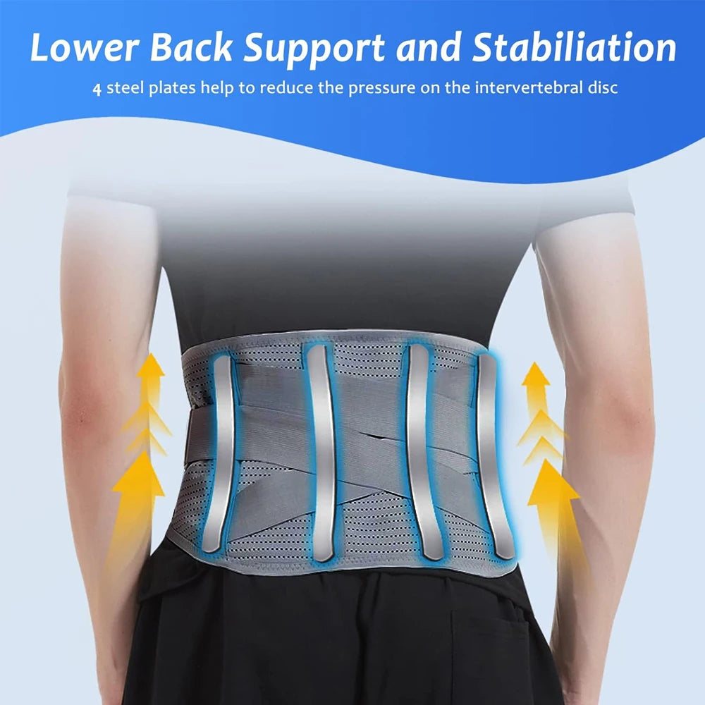 Back Brace for Lower Back Pain Relief Men Women, Immediate Relief from Sciatica, Herniated Disc, Breathable Back Support Brace